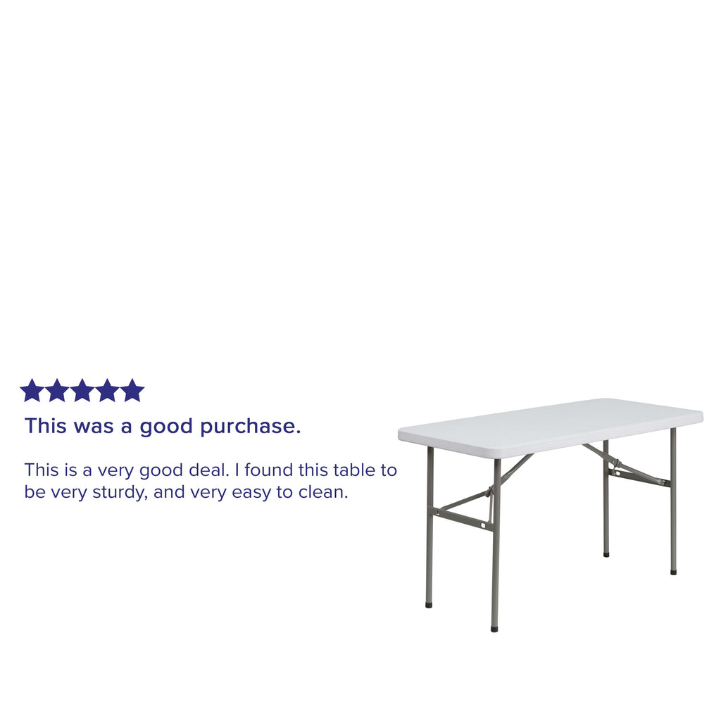 FLASH 121.9cm Plastic Folding Table Commercial Grade Rectangular