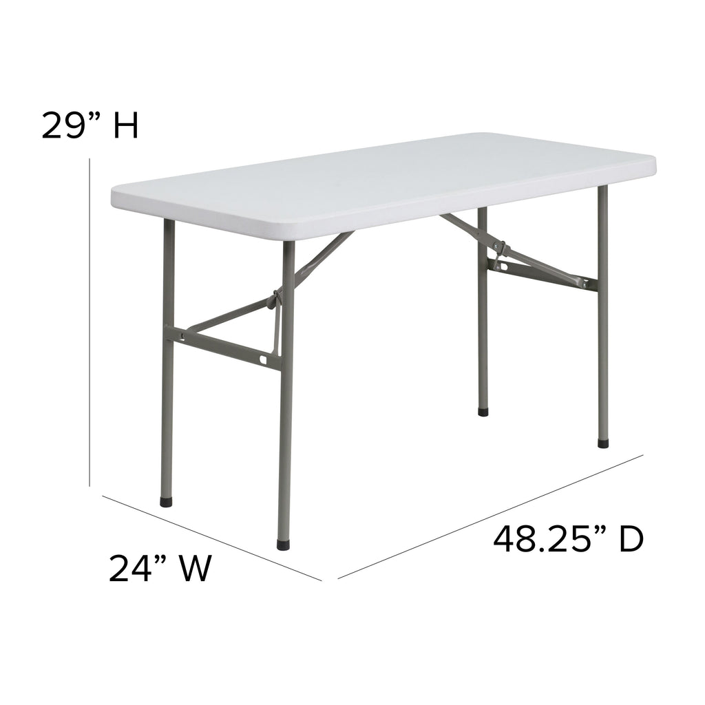 FLASH 121.9cm Plastic Folding Table Commercial Grade Rectangular