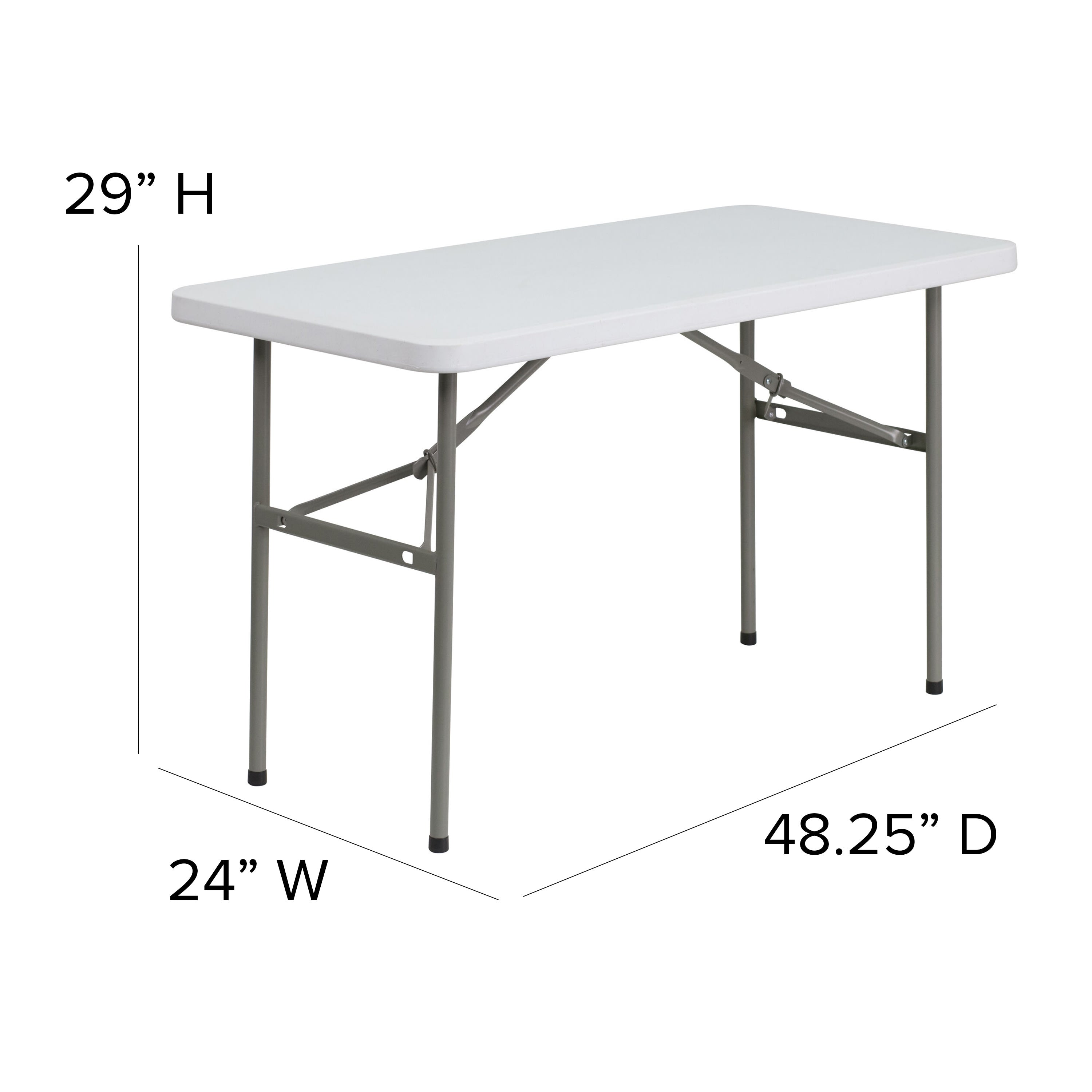 FLASH 121.9cm Plastic Folding Table Commercial Grade Rectangular