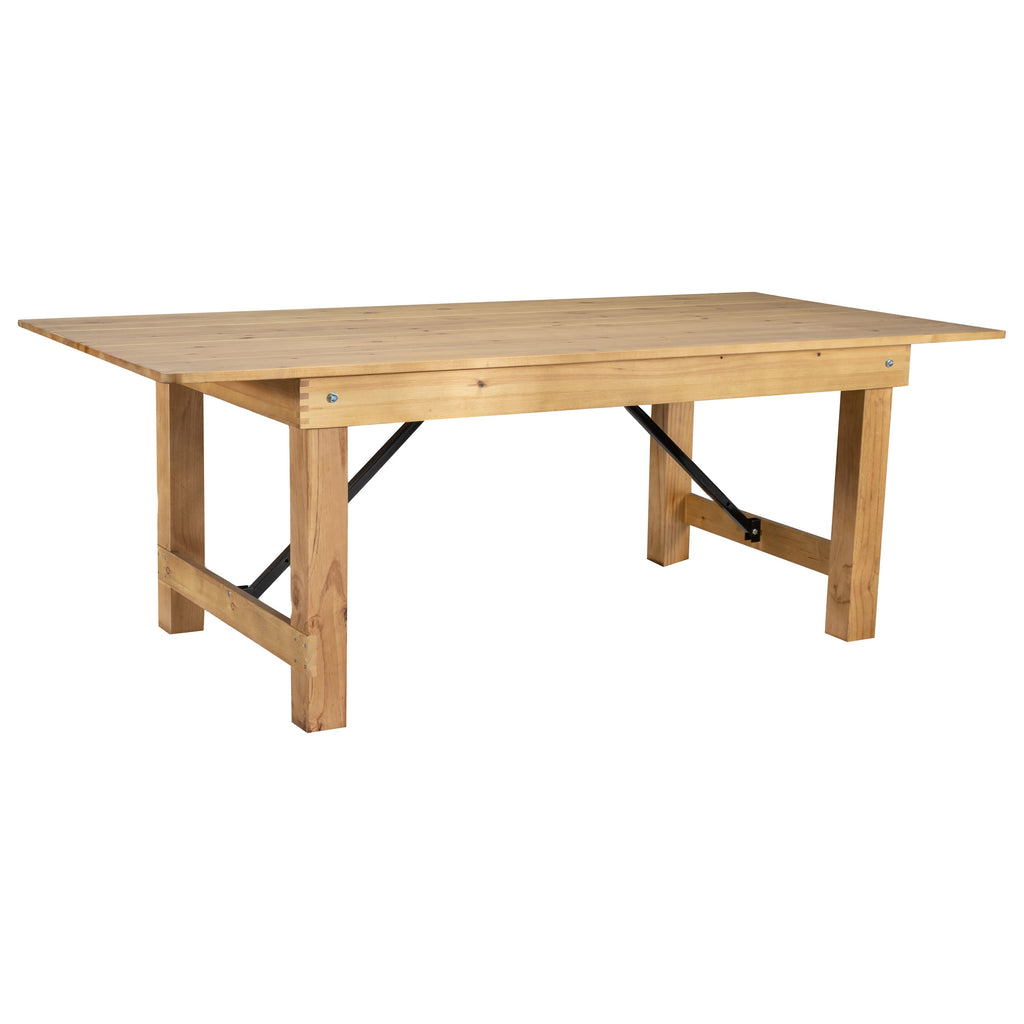 FLASH HERCULES Series Solid Pine Folding Farm Table 213.4 x 101.6 cm