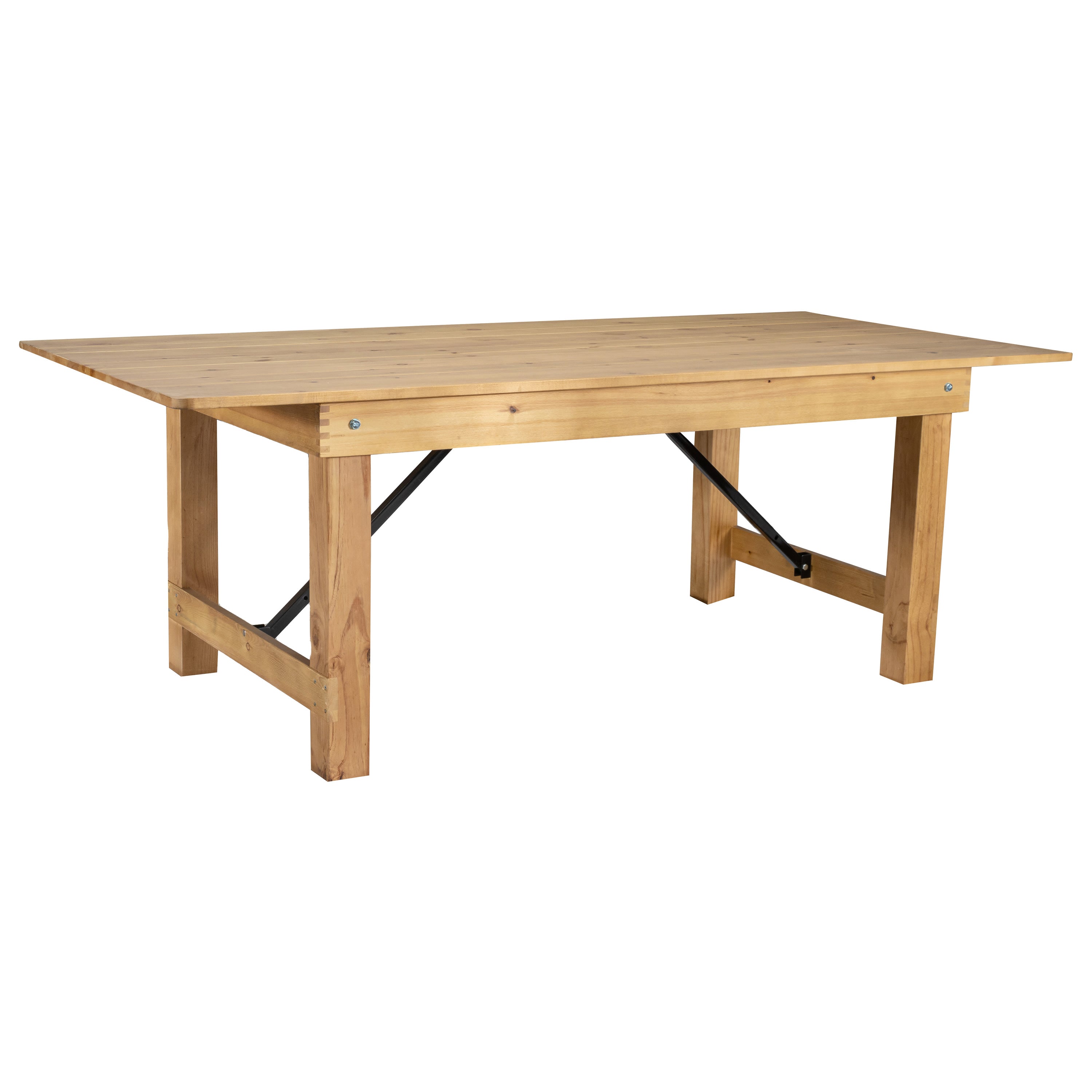 FLASH HERCULES Series Solid Pine Folding Farm Table 213.4 x 101.6 cm