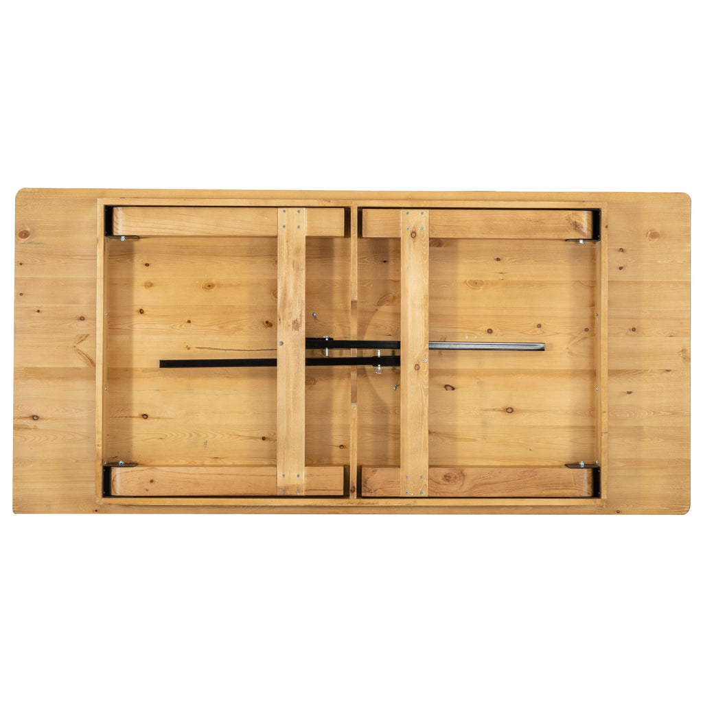 FLASH HERCULES Series Solid Pine Folding Farm Table 213.4 x 101.6 cm