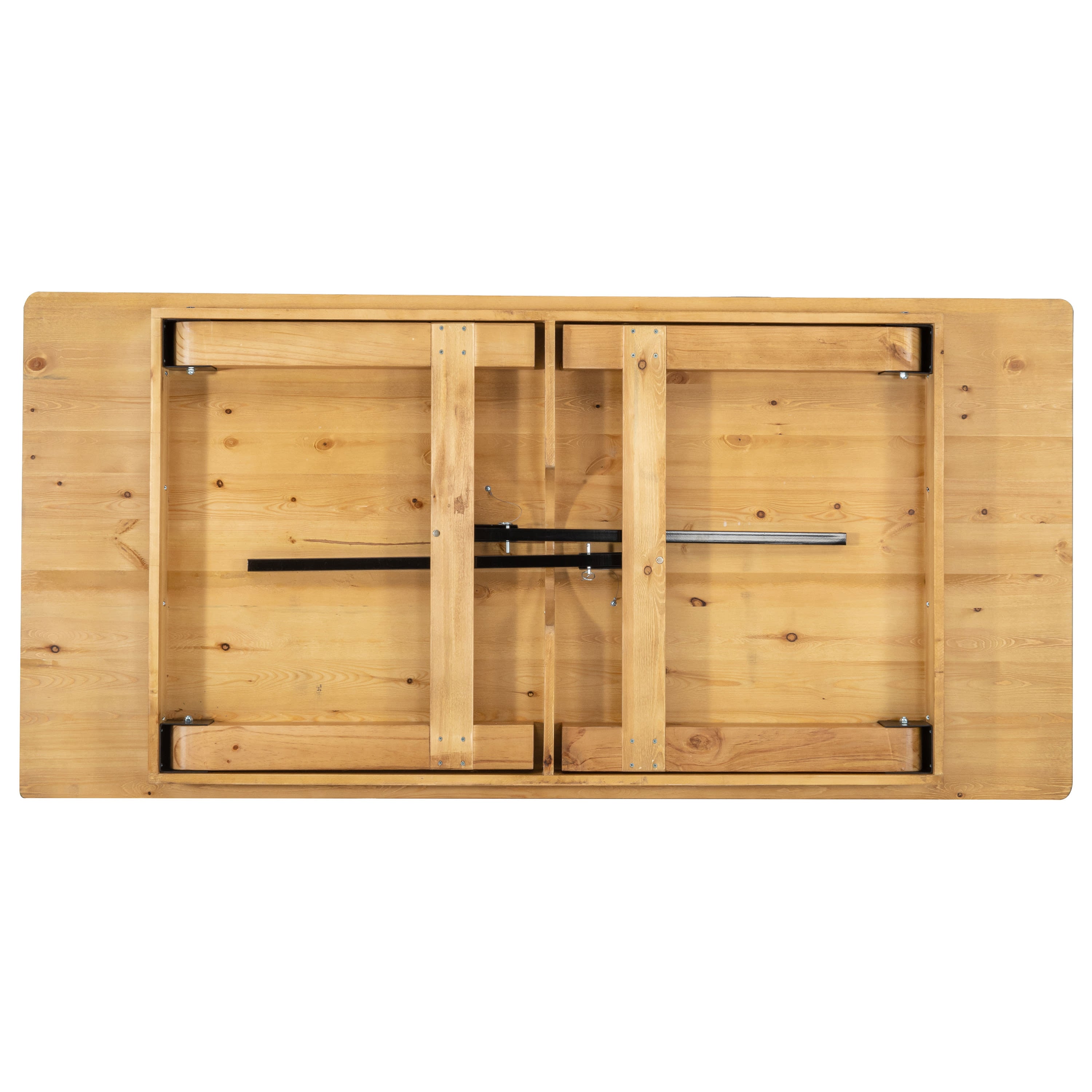 FLASH HERCULES Series Solid Pine Folding Farm Table 213.4 x 101.6 cm