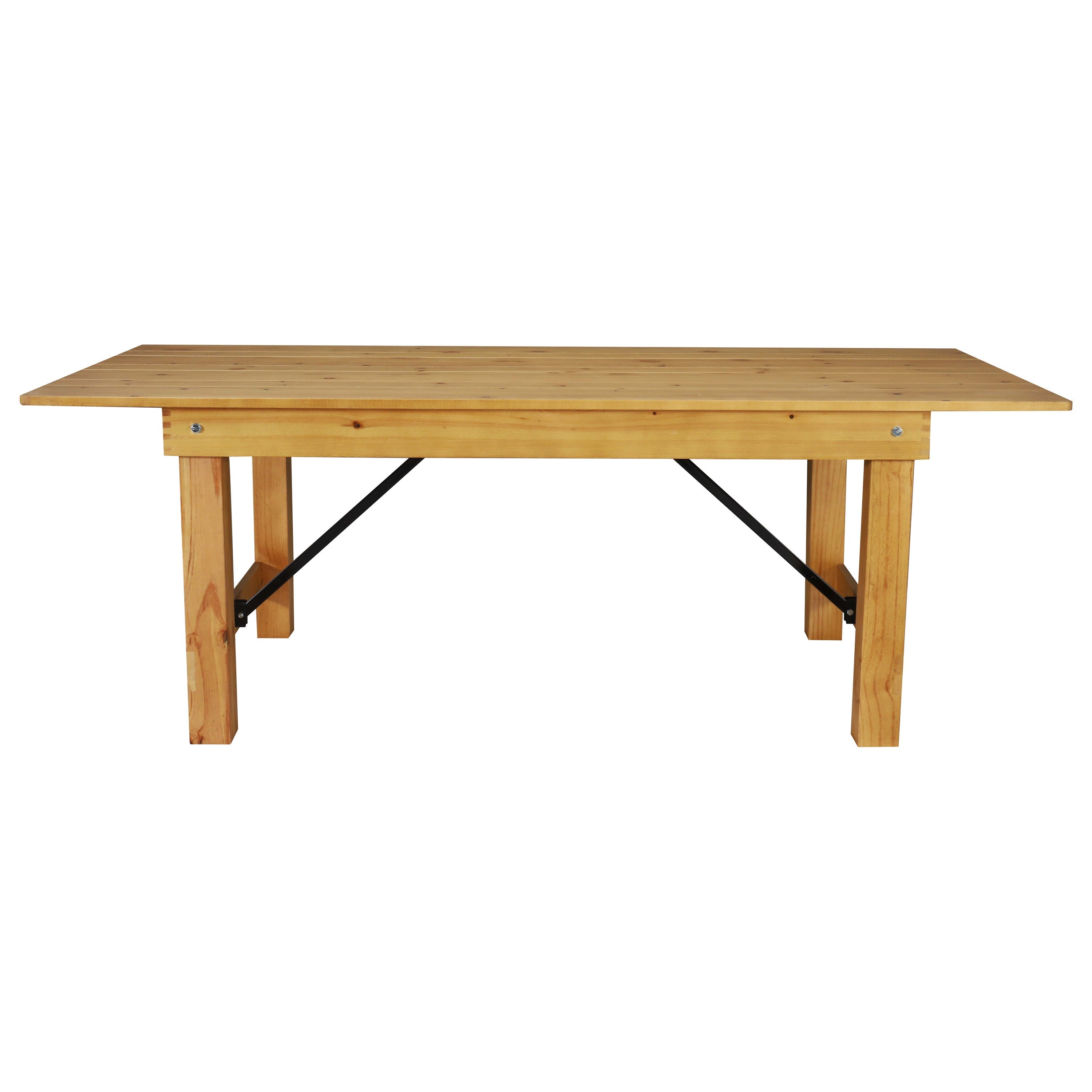 FLASH HERCULES Series Solid Pine Folding Farm Table 213.4 x 101.6 cm