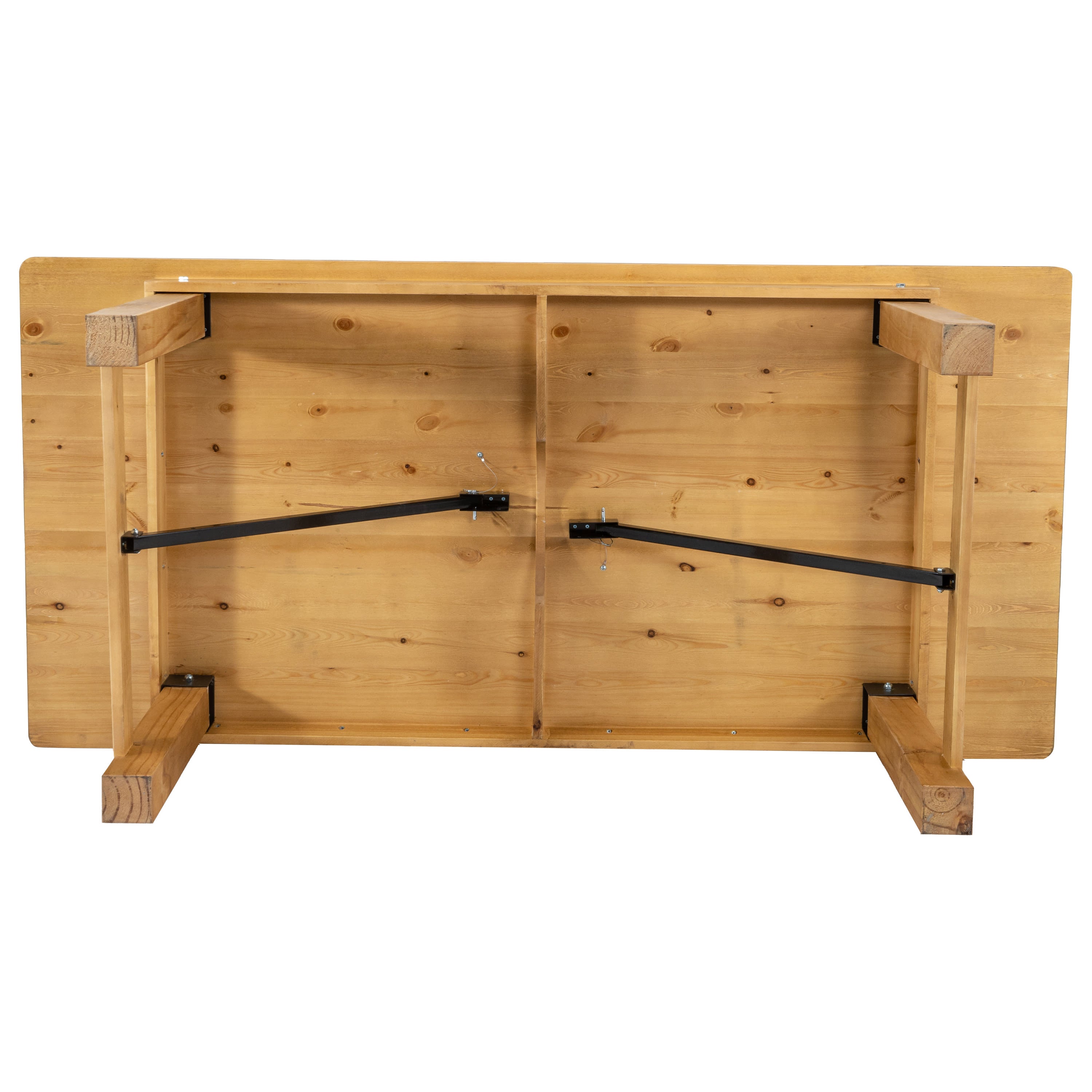 FLASH HERCULES Series Solid Pine Folding Farm Table 213.4 x 101.6 cm
