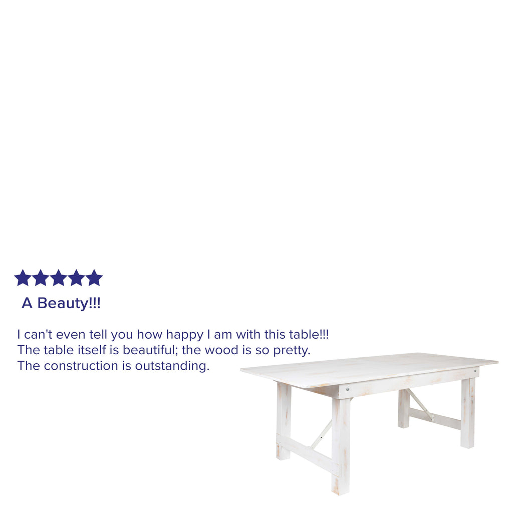 FLASH HERCULES Series Solid Pine Folding Farm Table 213.4 x 101.6 cm