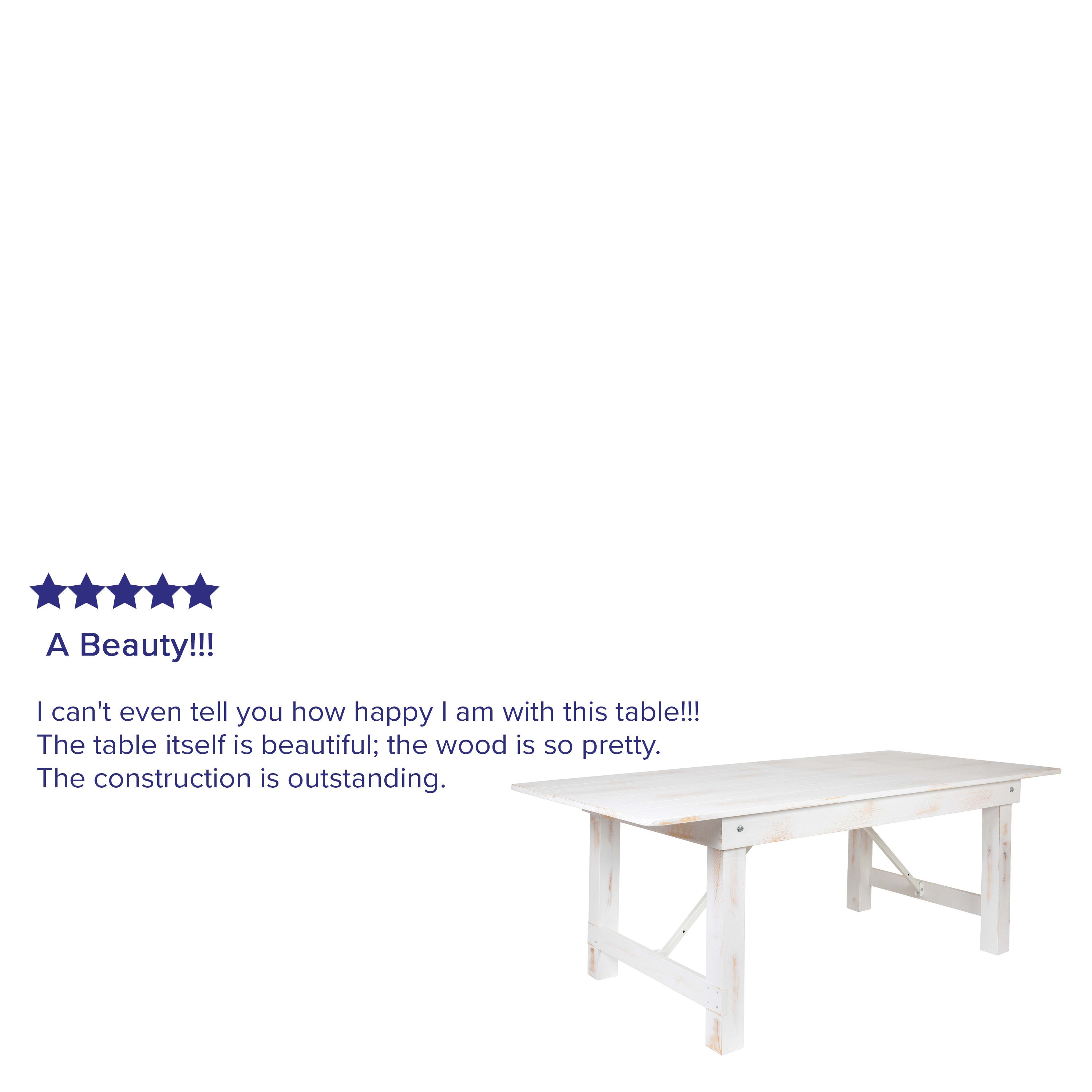FLASH HERCULES Series Solid Pine Folding Farm Table 213.4 x 101.6 cm
