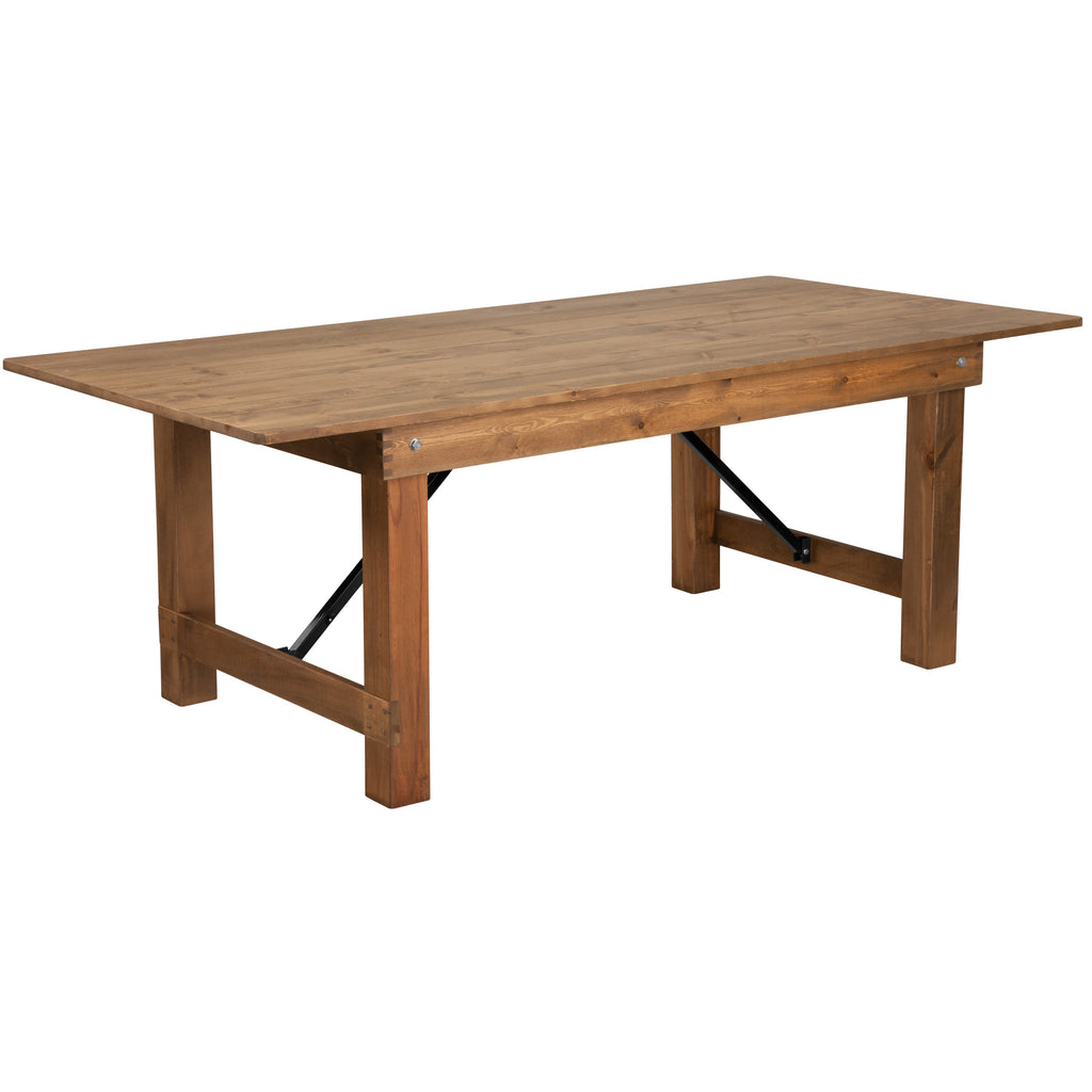 FLASH HERCULES Series Solid Pine Folding Farm Table 213.4 x 101.6 cm
