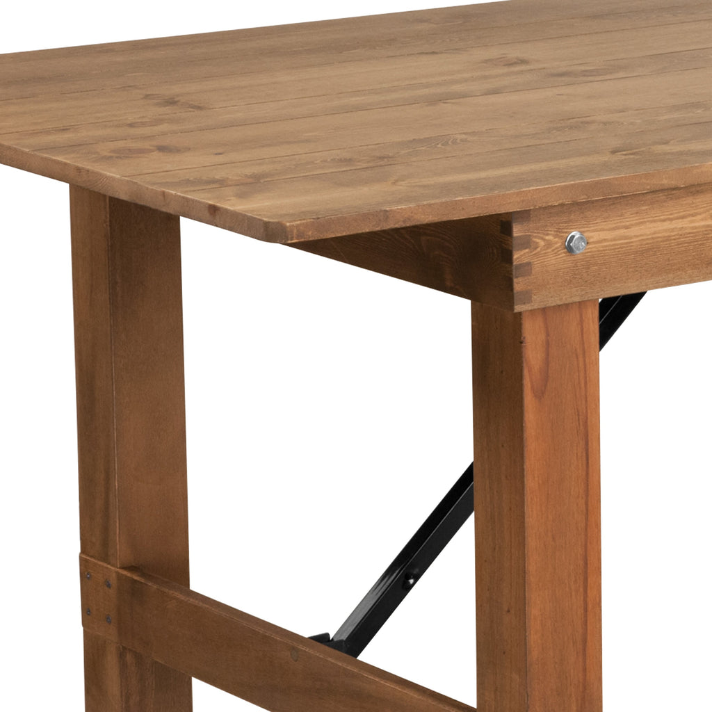 FLASH HERCULES Series Solid Pine Folding Farm Table 213.4 x 101.6 cm