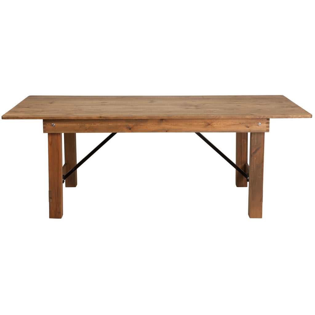 FLASH HERCULES Series Solid Pine Folding Farm Table 213.4 x 101.6 cm