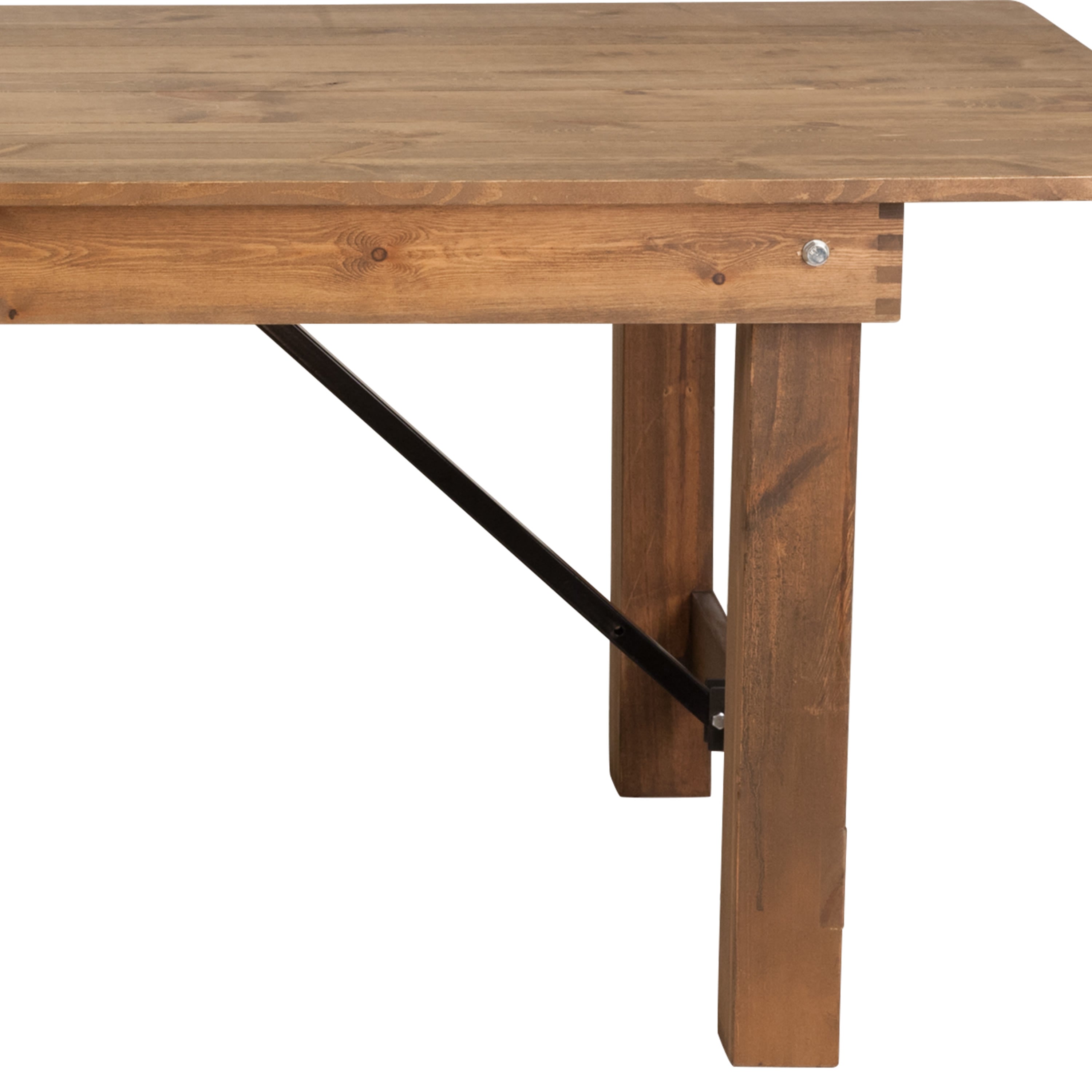 FLASH HERCULES Series Solid Pine Folding Farm Table 213.4 x 101.6 cm