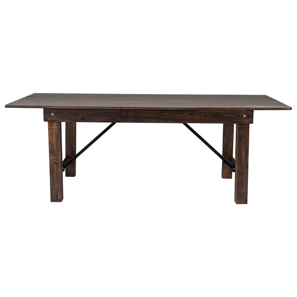 FLASH HERCULES Series Solid Pine Folding Farm Table 213.4 x 101.6 cm