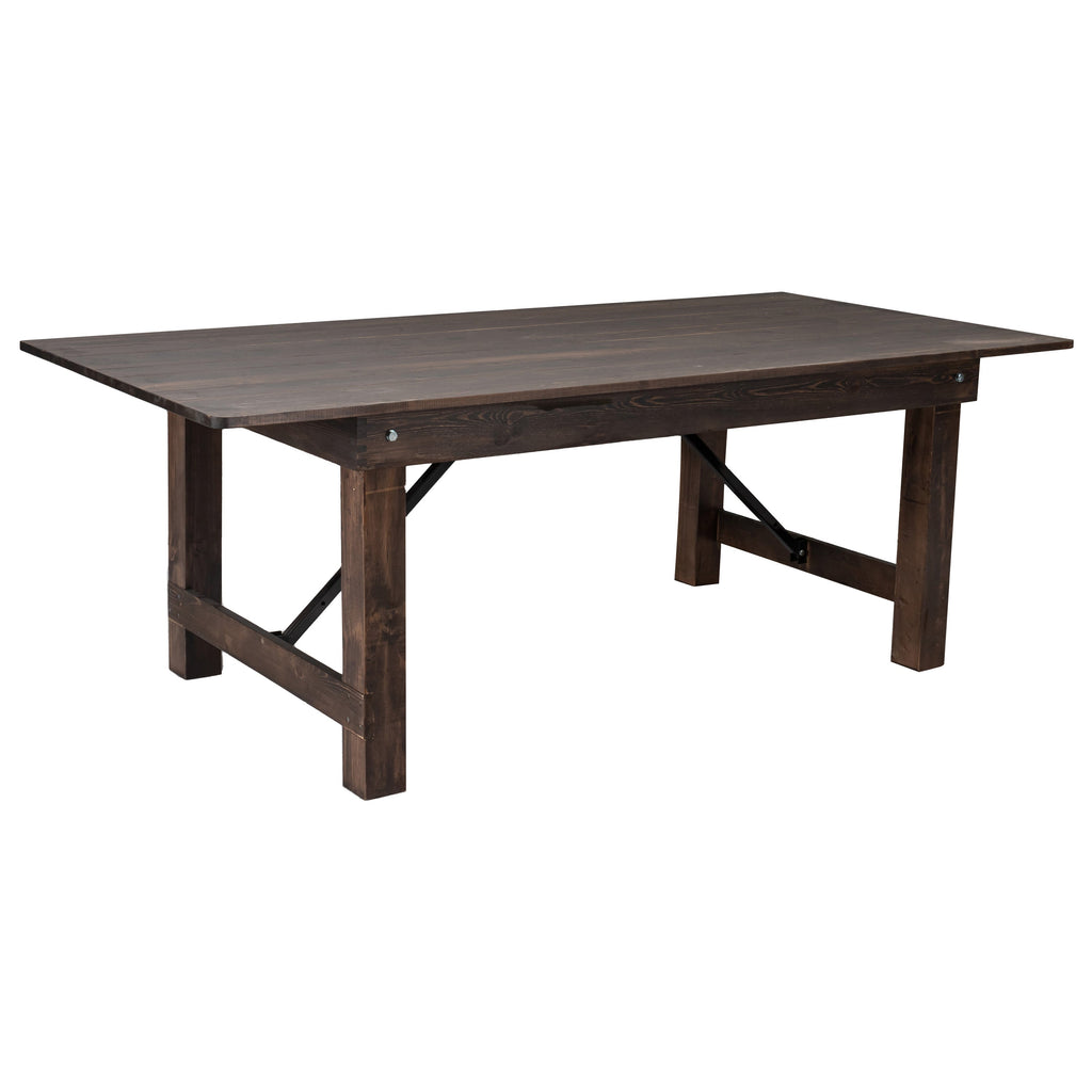 FLASH HERCULES Series Solid Pine Folding Farm Table 213.4 x 101.6 cm