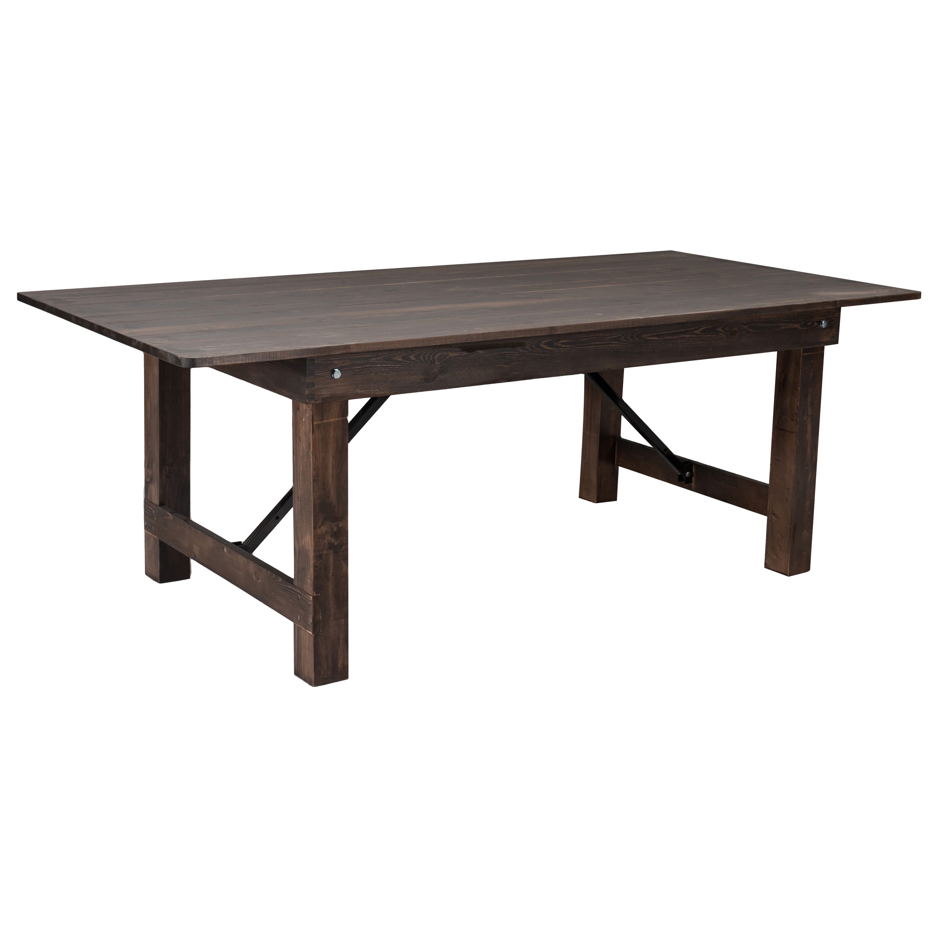 FLASH HERCULES Series Solid Pine Folding Farm Table 213.4 x 101.6 cm
